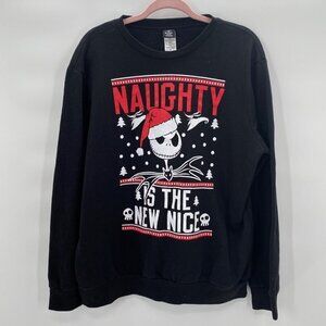 Disney The Nightmare Before Christmas Black Crewneck Sweatshirt Women's Size L